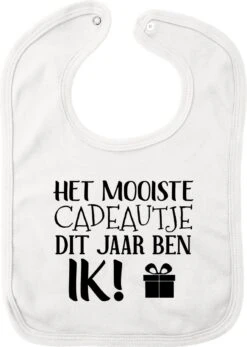 Bavoir Avec Texte - Le Plus Beau Cadeau De Cette Année C'est Moi - Wit - Cadeau - Noël - Sinterklaas - Cadeau De Maternité - Baby Shower - Enceinte - Naissance - Bavoir - Bavoir