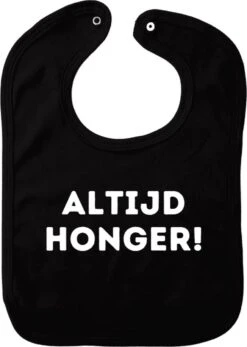 Bavoir Toujours Faim - Zwart - Cadeau De Maternité - Cadeau De Babyshower - Noël - Révélation Du Sexe - Saint-Nicolas - Enceinte - Naissance - Bavoir Avec Bouton Poussoir