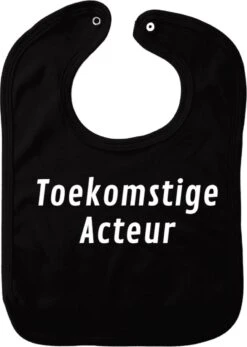 Bavoir Futur Acteur - Zwart - Cadeau De Maternité - Cadeau Babyshower - Noël - Gender Reveal - Sinterklaas - Enceinte - Naissance - Bavoir Avec Bouton Poussoir