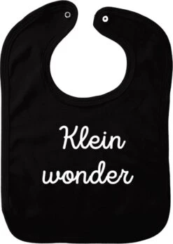 Bavoir Klein Wonder - Zwart - Cadeau De Maternité - Cadeau De Babyshower - Noël - Révélation Du Sexe - Sinterklaas - Enceinte - Naissance - Bavoir Avec Bouton Poussoir