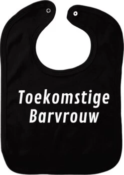 Bavoir Future Barmaid - Zwart - Cadeau Maternité - Cadeau Babyshower - Noël - Gender Reveal - Sinterklaas - Enceinte - Naissance - Bavoir Avec Bouton Poussoir