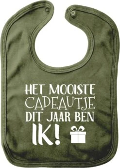 Bavoir Avec Texte - Le Plus Beau Cadeau De Cette Année C'est Moi - Vert - Cadeau - Noël - Sinterklaas - Cadeau De Maternité - Baby Shower - Enceinte - Naissance - Bavoir - Bavoir
