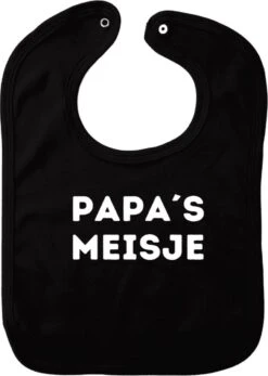 Bavoir Fille à Papa - Zwart - Cadeau Maternité - Cadeau Babyshower - Noël - Gender Reveal - Sinterklaas - Enceinte - Naissance - Bavoir Avec Bouton Poussoir