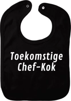 Bavoir Du Futur Chef - Zwart - Cadeau De Maternité - Cadeau De Babyshower - Noël - Révélation Du Sexe - Sinterklaas - Enceinte - Naissance - Bavoir Avec Bouton Poussoir