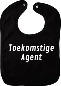 Bavoir Futur Agent - Zwart - Cadeau Maternité - Cadeau Babyshower - Noël - Gender Reveal - Sinterklaas - Enceinte - Naissance - Bavoir Avec Bouton Poussoir