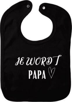 Bavoir Tu Seras Papa - Zwart - Cadeau De Maternité - Cadeau De Baby Shower - Noël - Révélation Du Genre - Saint-Nicolas - Enceinte - Naissance - Bavoir Avec Bouton Poussoir