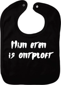 Bavoir My Food éclaté - Zwart - Cadeau Maternité - Cadeau Baby Shower - Noël - Gender Reveal - Sinterklaas - Enceinte - Naissance - Bavoir Avec Bouton Poussoir