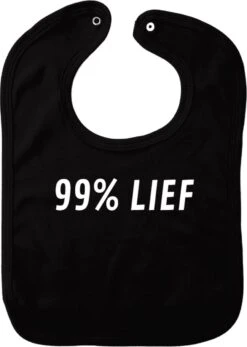 Bavoir 99% Doux - Zwart - Cadeau De Maternité - Cadeau De Baby Shower - Noël - Révélation Du Genre - Saint-Nicolas - Enceinte - Naissance - Bavoir Avec Bouton Poussoir