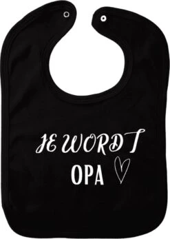 Bavoir Tu Seras Grand-père - Zwart - Cadeau De Maternité - Cadeau De Baby Shower - Noël - Révélation Du Genre - Sinterklaas - Enceinte - Naissance - Bavoir Avec Bouton Poussoir