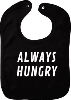 Bavoir Toujours Faim - Zwart - Cadeau De Maternité - Cadeau De Baby Shower - Noël - Révélation Du Genre - Sinterklaas - Enceinte - Naissance - Bavoir Avec Bouton Poussoir