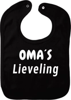 Bavoir Préféré De Grand-mère - Zwart - Cadeau De Maternité - Cadeau De Baby Shower - Noël - Révélation Du Genre - Sinterklaas - Enceinte - Naissance - Bavoir Avec Bouton Poussoir