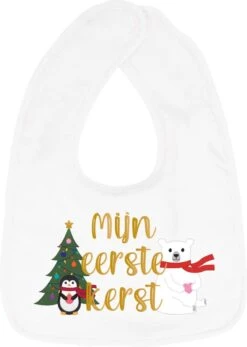 Bavoir Hospitrix Avec Texte « Mon Premier Noël» Wit - Cadeau De Noël - Cadeau De Grossesse - Chiffon De Bave De Bébé - Chiffon De Bave - Chiffon De Déversement - Bavette