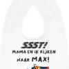 Bavoir Hospitrix Avec Texte "SSST ! Maman Et Moi Regardons MAX" Wit - Cadeau De Noël - Cadeau De Grossesse - Bébé Drool Cloth - Drool - Spill - Bavette - Go Max - Cadeau - Grossesse - Annonce - Verstappen