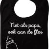 Tout Comme Papa Aussi Sur Le Bavoir Du Biberon - Zwart - Cadeau De Maternité - Cadeau De Baby Shower - Noël - Révélation Du Genre - Sinterklaas - Enceinte - Naissance - Bavoir Avec Bouton Poussoir