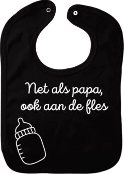 Tout Comme Papa Aussi Sur Le Bavoir Du Biberon - Zwart - Cadeau De Maternité - Cadeau De Baby Shower - Noël - Révélation Du Genre - Sinterklaas - Enceinte - Naissance - Bavoir Avec Bouton Poussoir