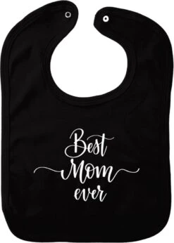 Meilleur Bavoir De Maman De Tous Les Temps - Zwart - Cadeau De Maternité - Cadeau De Naissance - Noël - Révélation Du Genre - Saint-Nicolas - Enceinte - Naissance - Bavoir Avec Bouton Poussoir