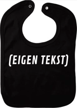 Bavoir Personnalisé Avec Eigen Texte - Zwart - Cadeau De Maternité - Cadeau De Baby Shower - Noël - Révélation Du Genre - Sinterklaas - Enceinte - Naissance - Bavoir Avec Bouton Poussoir