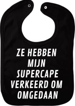 Ils Ont Mis Ma Super Cape Sur Le Mauvais Bavoir - Zwart - Cadeau De Maternité - Cadeau De Baby Shower - Noël - Révélation Du Genre - Sinterklaas - Enceinte - Naissance - Bavoir Avec Bouton Poussoir