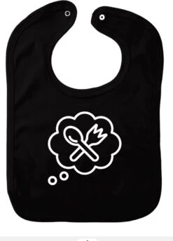 Bavoir Faim - Zwart - Cadeau Maternité - Cadeau Baby Shower - Noël - Gender Reveal - Sinterklaas - Enceinte - Naissance - Bavoir Avec Bouton Poussoir