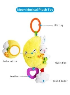 Poussette Hochet/ Speelgoed/Jouets/Cadeau De Noël/Cadeau De Noël/Dessin Animé En Peluche Animal Hochet Cloche Poussette Bébé Panier Suspendu Carillons Éoliens Musical Main Shaker Jouets /lune -Jingle Bells Boutique 881x1200