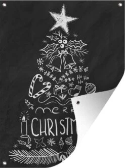 Illustration De Noël Sapin De Noël De Craie 120x160 Cm XXL / Groot Format!