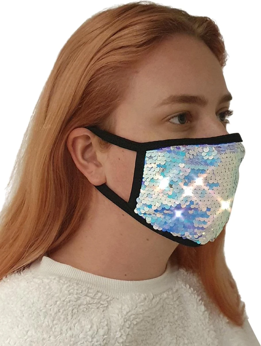Masque Buccal Paillettes - Lavable - Réutilisable - Hologramme - Colorant - Masque Buccal - Paillettes - Ajustable - 2 Couches - Coton & Paillettes - Noël - Sinterklaas 4 Masque Buccal Paillettes - Lavable - Réutilisable - Hologramme - Colorant - Masque Buccal - Paillettes - Ajustable - 2 Couches - Coton & Paillettes - Noël - Sinterklaas – Image 2