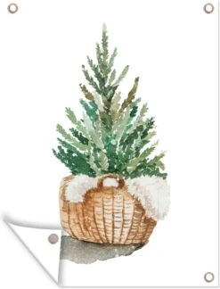 Illustration Aquarelle D'un Sapin De Noël Dans Un Panier 30x40 Cm - Petit 17 Illustration Aquarelle D'un Sapin De Noël Dans Un Panier 30x40 Cm - Petit -Jingle Bells Boutique 915x1200 1