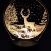 Veilleuse 'Renne Dans La Neige' - Décoration De Noël - Lampe LED - Illusion 3D - 7 Couleurs Et 4 Effets
