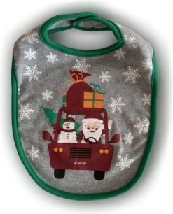 Bavoirs Bébé - Noël Bébé - Bébé De Noël Outfit - Bavoirs Bébé Avec L' Image - Père Noël Et Bonhomme De Neige - Noël De Bébé - Bébé Bandana - Nouveau - Né - 0 à 3 Mois - 3 - 12 Mois - Cadeau De Noël De Bébé - Bib - Grijs - 100% Katoen