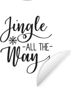 Citation De Noël Jingle Tout Le Chemin Sur Un Fond Blanc Sticker Papier Peint Cercle Mural - ⌀ 140 Cm - Peinture Ronde - Cercle Papier Peint - Cercle Mural - Cercle Vivant - Autocollant & Découpe Ronde
