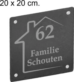 Plaque Signalétique Slate House / Plaque Signalétique Personnalisée / Taille 20 X 20 Cm. / Matériel De Montage En Acier Inoxydable Inclus / Porte D'entrée / Numéro De Maison / Gravure Cadeau / Astuce Cadeau Sinterklaas Ou Noël !! -Jingle Bells Boutique 1091x1200