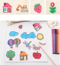 Montessori Dessin Jouets 20 Pièces Modèle De Peinture En Bois Modèle Pochoirs Apprentissage Jouets Éducatif Pour Enfants Cadeaux De Noël -Jingle Bells Boutique 1103x1200