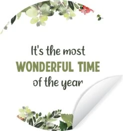 WallCircle - Stickers Muraux - Cercle Papier Peint - Noël - Citation - Aquarelle - 140x140 Cm - Cercle Mural - Auto Adhésif - Autocollant Rond Papier Peint