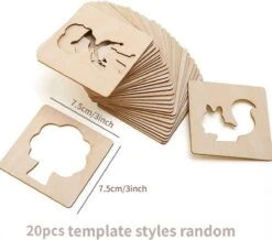 Montessori Dessin Jouets 20 Pièces Modèle De Peinture En Bois Modèle Pochoirs Apprentissage Jouets Éducatif Pour Enfants Cadeaux De Noël