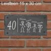 Plaque Signalétique En Ardoise Famille Rectangle | Personnalisé | 15 X 30 Cm. | Matériel De Montage Inclus | Porte D'entrée | Numéro De La Rue | Sinterklaas Ou Conseil Cadeau De Noël !!!