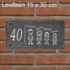 Plaque Signalétique En Ardoise Rectangle Famille Type-3 | Personnalisé | 15 X 30 Cm. | Porte D'entrée | Numéro De La Rue | Anniversaire | Sinterklaas Ou Conseil Cadeau De Noël !!!