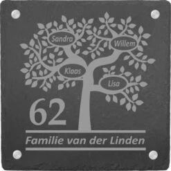 Plaque Signalétique Slate Family Tree / Plaque Signalétique Personnalisée / Taille 20 X 20 Cm. / Matériel De Montage En Acier Inoxydable Inclus / Porte D'entrée / Numéro De Maison / Gravure Cadeau / Astuce Cadeau Sinterklaas Ou Noël !! 8 Plaque Signalétique Slate Family Tree / Plaque Signalétique Personnalisée / Taille 20 X 20 Cm. / Matériel De Montage En Acier Inoxydable Inclus / Porte D'entrée / Numéro De Maison / Gravure Cadeau / Astuce Cadeau Sinterklaas Ou Noël !! -Jingle Bells Boutique 1200x1200 1