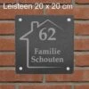 Plaque Signalétique Slate House / Plaque Signalétique Personnalisée / Taille 20 X 20 Cm. / Matériel De Montage En Acier Inoxydable Inclus / Porte D'entrée / Numéro De Maison / Gravure Cadeau / Astuce Cadeau Sinterklaas Ou Noël !!