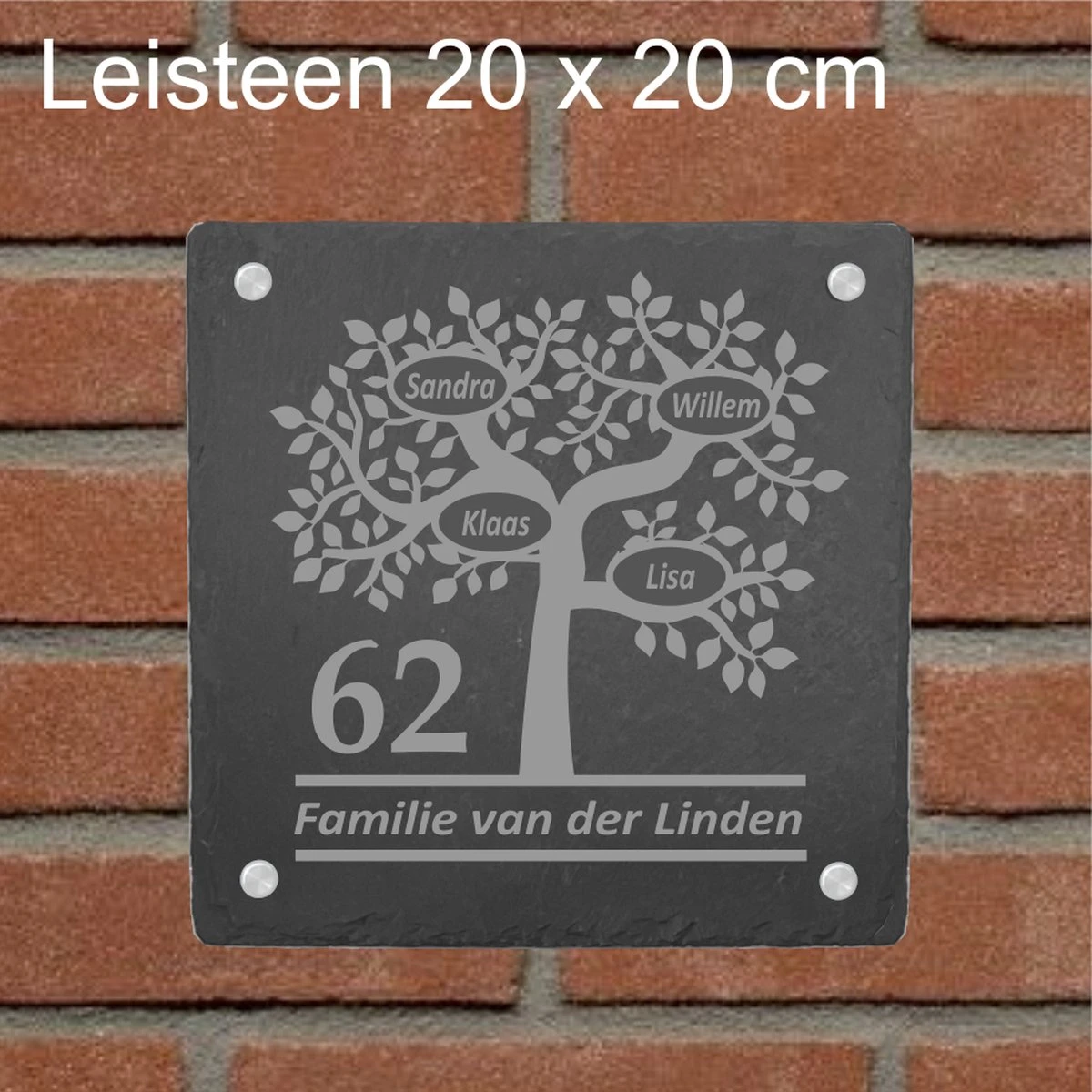 Plaque Signalétique Slate Family Tree / Plaque Signalétique Personnalisée / Taille 20 X 20 Cm. / Matériel De Montage En Acier Inoxydable Inclus / Porte D'entrée / Numéro De Maison / Gravure Cadeau / Astuce Cadeau Sinterklaas Ou Noël !! 3 Plaque Signalétique Slate Family Tree / Plaque Signalétique Personnalisée / Taille 20 X 20 Cm. / Matériel De Montage En Acier Inoxydable Inclus / Porte D'entrée / Numéro De Maison / Gravure Cadeau / Astuce Cadeau Sinterklaas Ou Noël !!