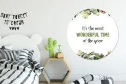 WallCircle - Stickers Muraux - Cercle Papier Peint - Noël - Citation - Aquarelle - 140x140 Cm - Cercle Mural - Auto Adhésif - Autocollant Rond Papier Peint -Jingle Bells Boutique 1200x800 2