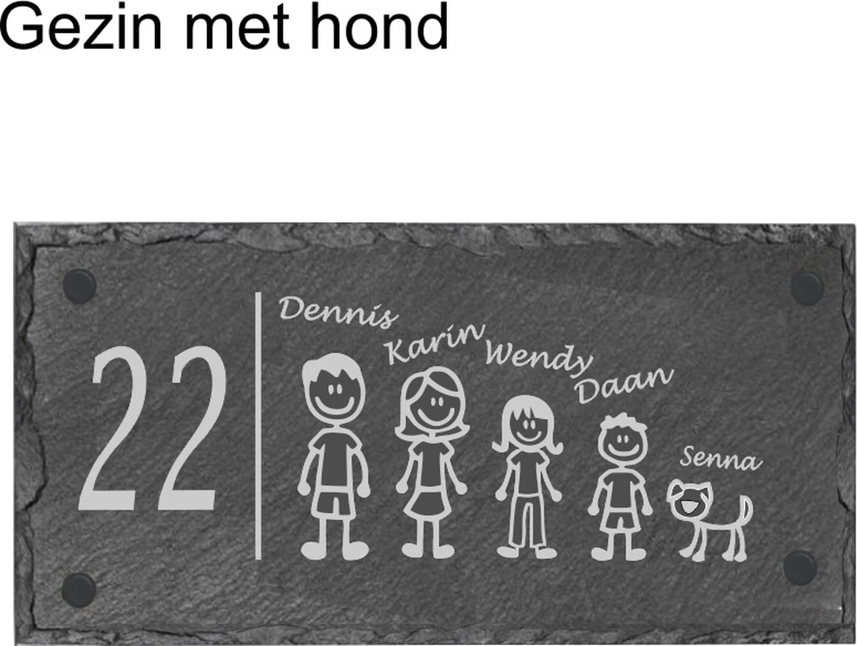 Plaque Signalétique En Ardoise Rectangle Famille Type-3 | Personnalisé | 15 X 30 Cm. | Porte D'entrée | Numéro De La Rue | Anniversaire | Sinterklaas Ou Conseil Cadeau De Noël !!! 5 Plaque Signalétique En Ardoise Rectangle Famille Type-3 | Personnalisé | 15 X 30 Cm. | Porte D'entrée | Numéro De La Rue | Anniversaire | Sinterklaas Ou Conseil Cadeau De Noël !!! – Image 3