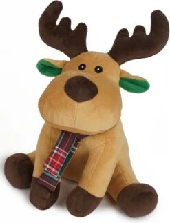 Ikado Door Stop - Butoir De Porte Noël - Tampon De Porte Renne - Vert - 20 X 15 X 18cm